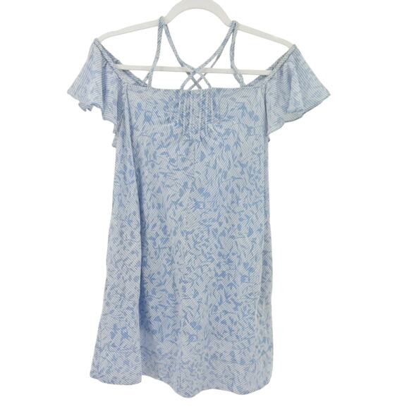 HD in Paris Dresses & Skirts - HD in Paris Anthropologie Dayflower Off Shoulder Mini Dress SP Blue White